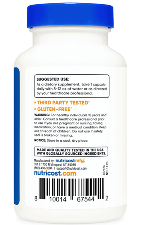 Nutricost Vitamin B2 (Riboflavin) 400mg, 120 Capsules .Abd Menşei