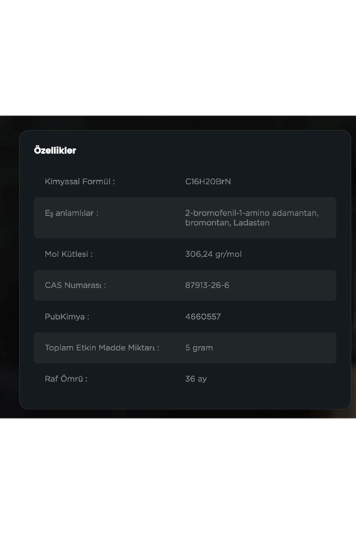 SwissChems Bromantane, 5 grams .Orj Usa Firma Ürünü.4175.