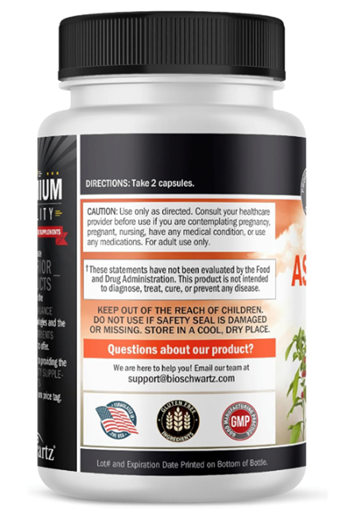 BioSchwartz  Pıremıum Ashwagandha  Ultra Pure  500mg  120 Veggie Capsul.Abd Menşei.37.