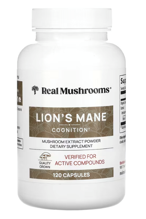 Real Mushrooms (Özelsporcugıdaların'dan !!) Lion's Mane Mushroom Extract Powder 120 Capsul.Abd Menşei.62.