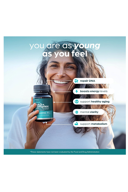 THİNBİ NAD  8457 mg Extra Strength, Green Tea + Astaxanthin for Women & Men, Resveratrol, CoQ10, Alpha Lipoic Acid – Energy Antı-Agıng,Cell Regeneration  60 Capsul.Abd Menşei