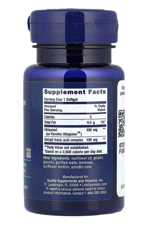 Lıfe Extensıon Super Ubiquinol CoQ10 100 mg, Shilajit 100 mg, 30 Softgels.Abd Menşei.53.