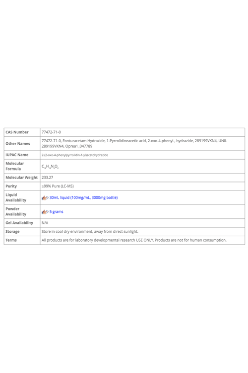 UMBRELLA LABS   PHENYLPIRACETAM HYDRAZIDE POWDER  5gr.Orıjınal Firma Ürünü.Abd Menşei.47.