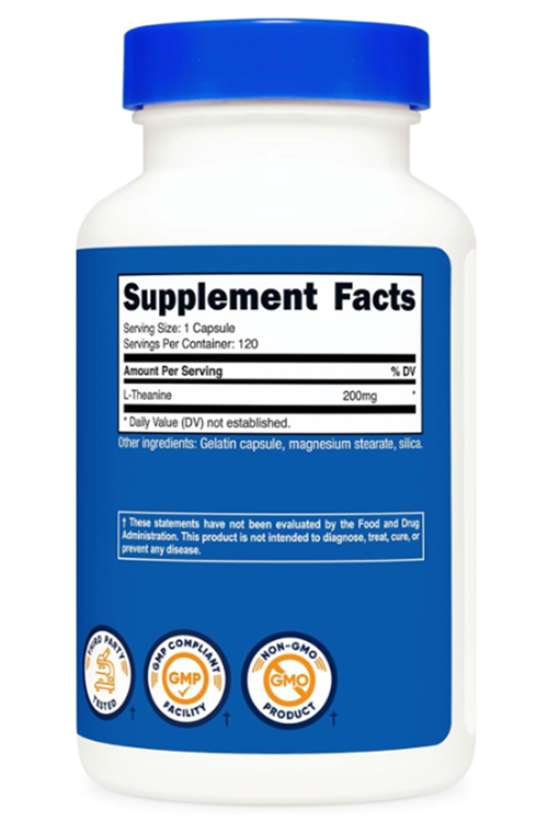 Nutricost L-Theanine 1 Serving 200mg, 120 Capsules.Abd Menşei.