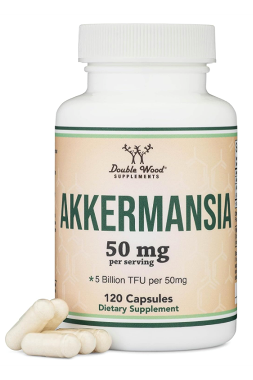 Double Wood Akkermansia Probiotic and Postbiotic (Increases GLP-1 Production) 120 Capsules, 50mg per Serving (Third Party Tested to 5 Billion TFU.Abd Menşei