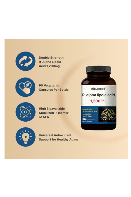 NatureBell R Alpha Lipoic Acid 1,200mg Per Serving, 90 Veggie Capsules.Abd Menşei.52