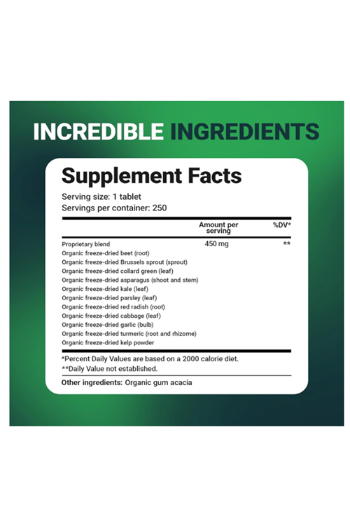 Dr. Berg's Greens Superfood Cruciferous -11 Phytonutrient Super Greens Tablets - Energy, Immune System & Liver Veggie - 250 Tablets.Abd Menşei.69.