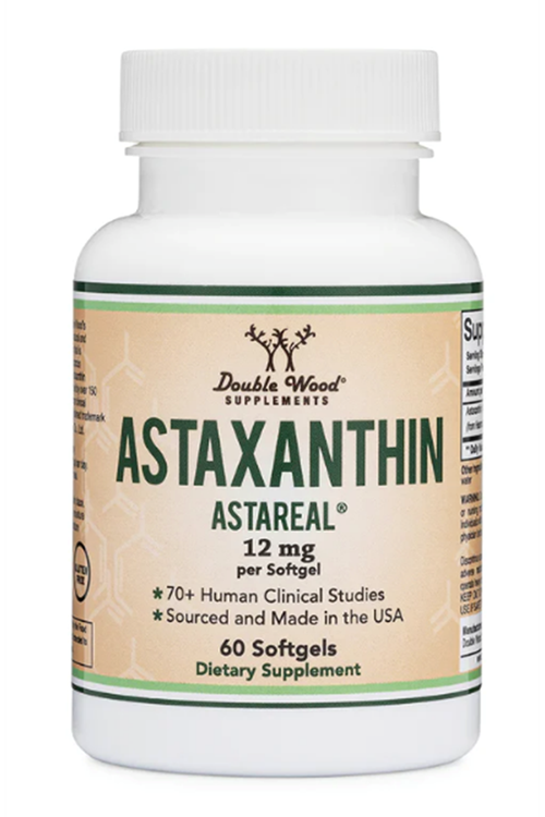 Double Wood  Astaxanthin 12mg Max Strength (Only Patented Astaxanthin (Astrareal) with  60 Softgel.51.