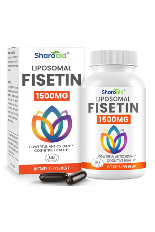 Sharoaid Liposomal Fisetin Delivery,98% Pure Fisetin,Polyphenol Antioxidant for Healthy Aging,Non-GMO - 1500mg  60 Softgels.Abd Menşei.57