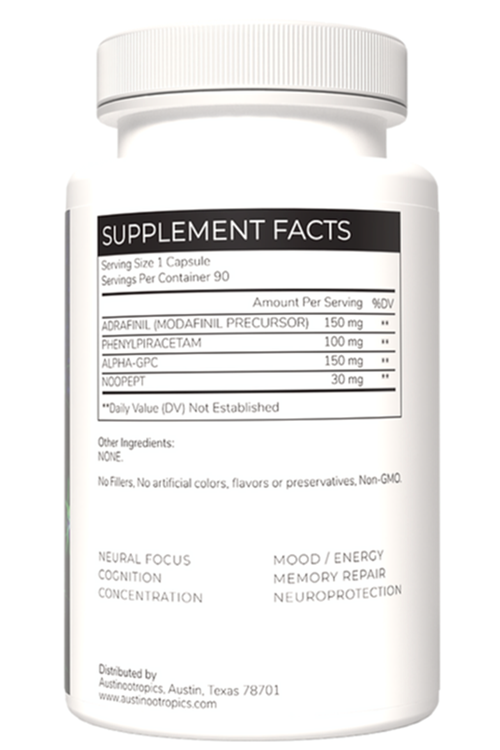 Austinootropics Tru Focus Limitless 90 Veg Capsul.Made In Usa.85.