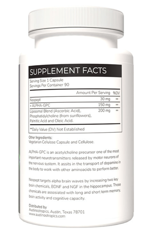 Austinootropics  Liposomal Noopept + ALPHA-GPC  90 Veg Capsul.Abd Menşei