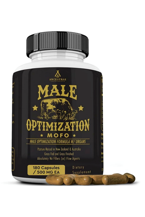 Ancestral Supplements Male Optimization Mofo, Support for Energy Levels and Overall Men's Health and Wellness, Non-GMO, No Fillers, 180 Capsules