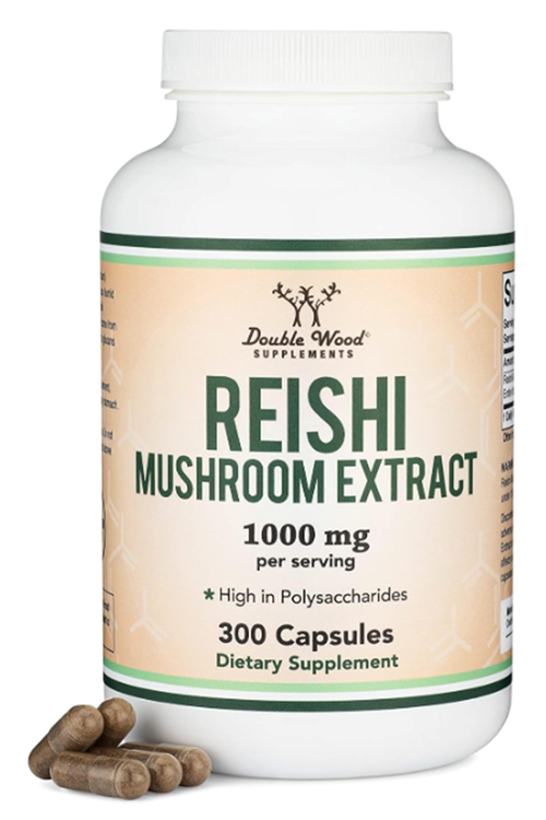 Double Wood Reishi Mushroom Capsules (4:1 Ganoderma Extract, 1,000mg Red Reishi) 300 Capsul.41.