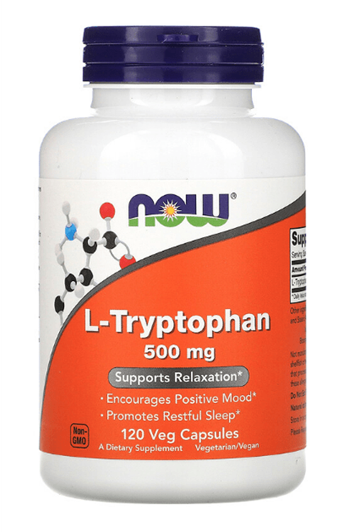 NOW Sports L-Tryptophan  500 mg  120 Veg Capsul.(EXP:09.2025) USA MENŞEİ. 47.