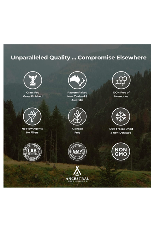 Ancestral Supplements Grass Fed Beef Living Bone, Bone Meal  Bone Health,Joint Health and Flexibility, 180 Capsules