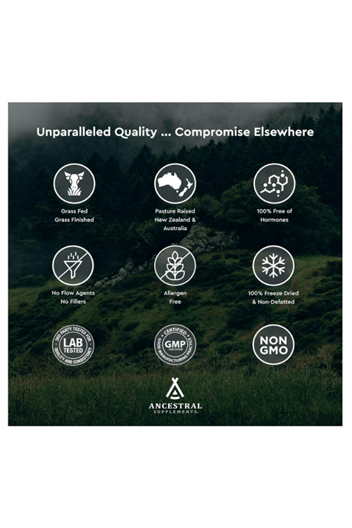 Ancestral Supplements Grass Fed Beef Pros tate for Men with Liver, 3000mg, 180 Capsules.Abd