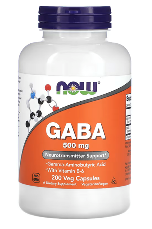 Now Food GABA with Vitamin B-6,  500mg  200 Vegie Kapsul.Abd Menşei. 3935