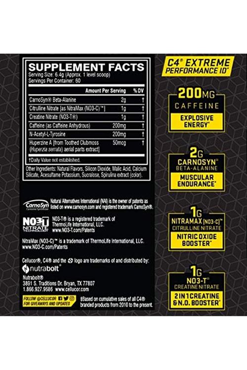 Cellucor, C4 Extreme, Explosive Pre-Workout Performance, 60 Servis  (384 g).Usa Versiondur.Avrupa Değildir.3859