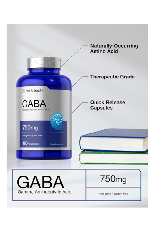 Horbaach GABA Supplement 750 mg  180 Capsules.Abd Menşei