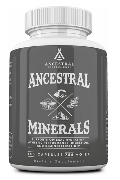 Ancestral Supplements Minerals Electrolytes with Magnesyum, Potasyum, Sodium,Optimal Hydration, Immune Health, Digestion, and Remineralization, 180 Capsul.Abd Menşei