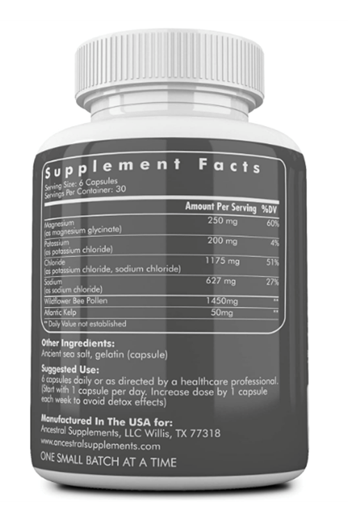 Ancestral Supplements Minerals Electrolytes with Magnesyum, Potasyum, Sodium,Optimal Hydration, Immune Health, Digestion, and Remineralization, 180 Capsul.Abd Menşei