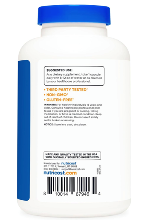 Nutricost Pantothenic Acid (Vitamin B5) 500mg, 240 Capsul.Abd Meşei