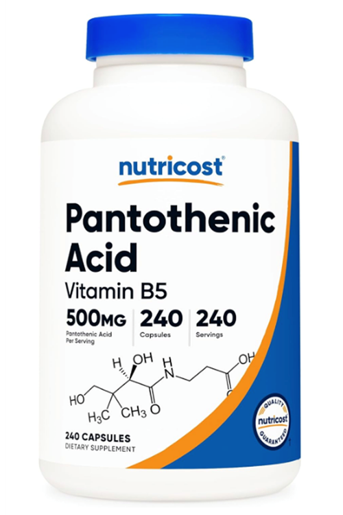 Nutricost Pantothenic Acid (Vitamin B5) 500mg, 240 Capsul.Abd Meşei