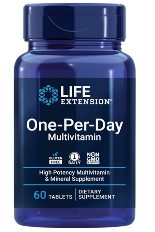 LIFE Extension One-Per-Day Over 25 Vıta mıns, Minerals  Plant Extracts, Quercetin, 5-MTHF Folate  More – 1-Daily, Non-GMO, Gluten-Free – 60 Tablets.