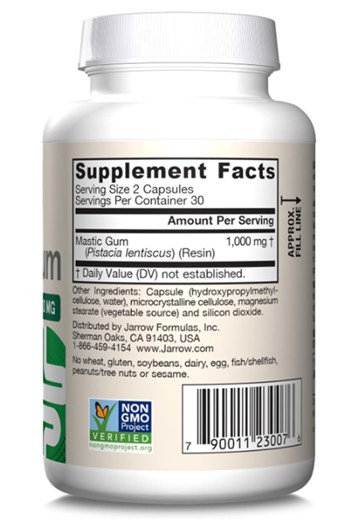 Jarrow Formulas Mastic Gum 1000 mg, Gastrointestinal Health Support, 60 Veggie Capsules.