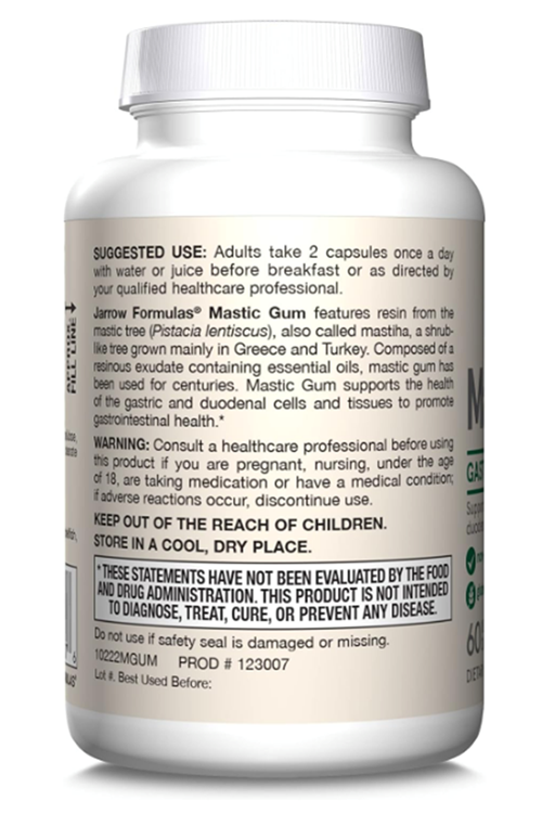 Jarrow Formulas Mastic Gum Gastrointestinal Support 1000mg 60 Veg Capsul.Orj Usa.
