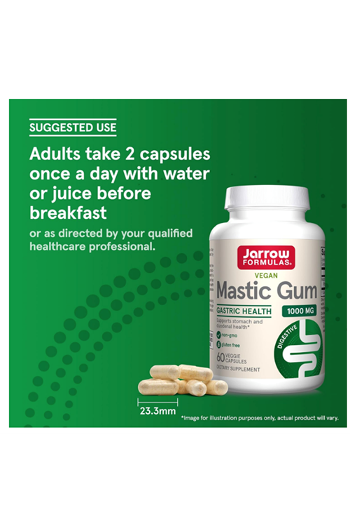 Jarrow Formulas Mastic Gum Gastrointestinal Support 1000mg 60 Veg Capsul.Orj Usa.