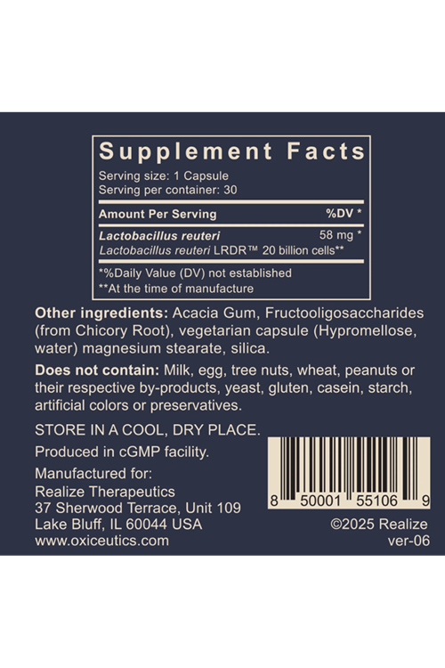 Oxiceutics MyReuteri 20 billion Lactobacillus 30 Vegi Cpasul.Made ın Usa.63.