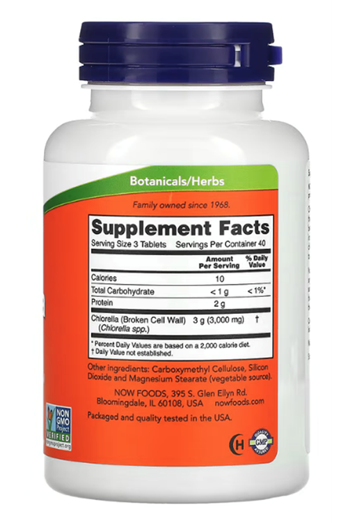 NOW Foods, Chlorella, 1,000 mg, 120 Tablets.Abd Menşei