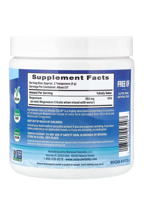 Natural Vitality CALM Relaxing Drink Mix Original Unflavored 227 gr. Abd Menşei