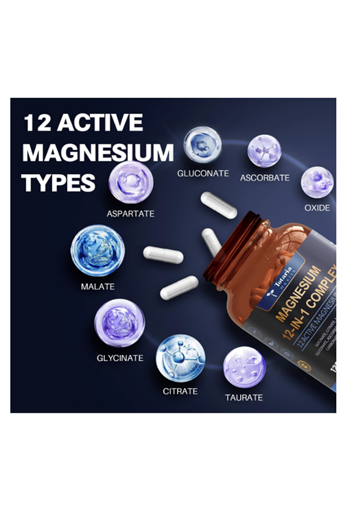 Totaria Healt Magnesium Complex 700mg 12 in 1  Glycinate Citrate Malate Oxide Taurate Aspartate Orotate  Vegan 120 Capsules.Abd Menşei.52.