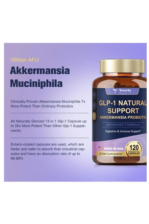 Totaria Healt GLP-1 Supplement with Akkermansia Probiotic  120 Capsul.Abd Menşei.37.