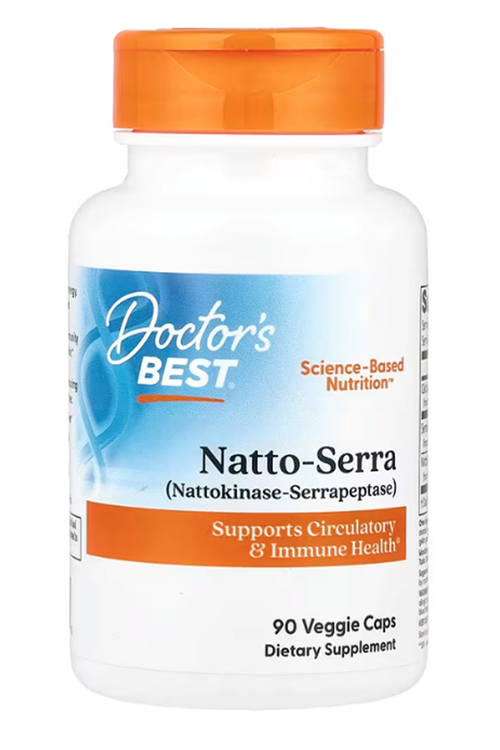 Doctor's Best, Natto-Serra, (Nattokinase-Serrapeptase) 90 Veggie Capsul.54.