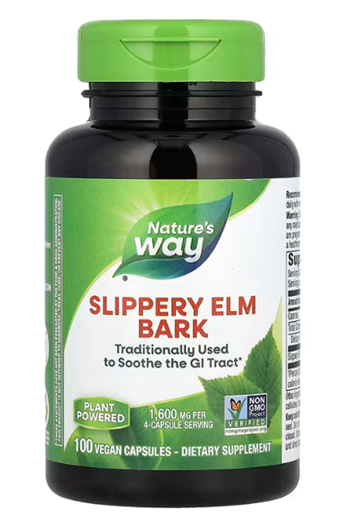 Nature's Way, Slippery Elm Bark, 1,600 mg, 100 Vegan Capsules.Abd Menşei.4135