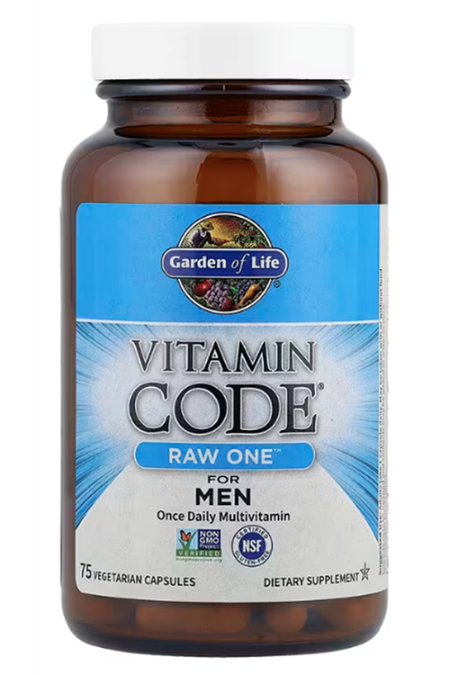 Garden of Life, Vitamin Code, RAW One, Once Daily Multivitamin For Men, 75 Vegetarian Capsul.Abd Menşei.57