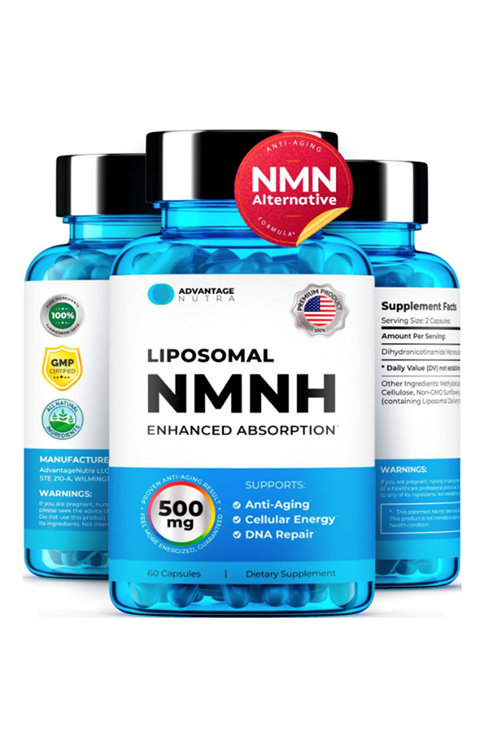 Advantage Nutra Liposomal NMNH to Boost NAD Plus Levels, Energy, Focus - High Purity 60 capsules.Abd Menşei.