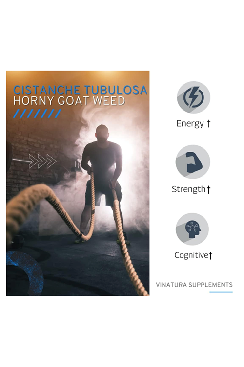 VINATURA Cistanche with Horny Goat Weed  TongkatAlı 1250mg   Energy, Strength Cognitive  60 Capsules.Abd Menşei.52.