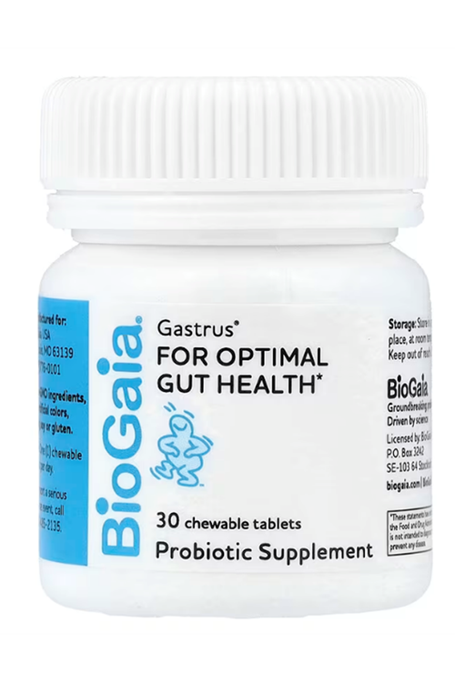 BioGaia, Gastrus® For Optimal Gut Health, Mint and Mandarin, 30 Chewable Tablets.