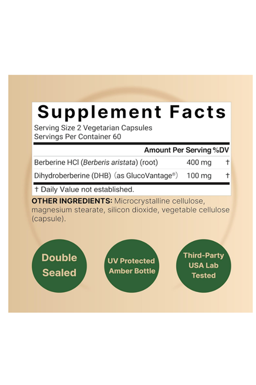 NatureBell Dihydroberberine with Berberine HCl 500mg, 120 Veggie Capsules  5X Better Absorbed with GlucoVantage Supports.Abd.