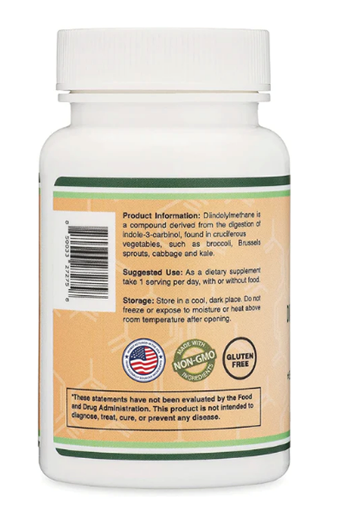 Double Wood DIM  for Women and Men (Diindolylmethane Acne Treatment, 400mg  60 Capsules.Abd