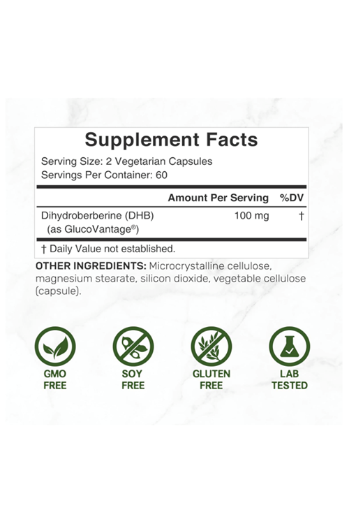 DEAL SUPLAMENT Dihydroberberine 100mg 120 Veg Capsul – 5X More Bioavailab Berberine HCL – GlucoVantage Formul.