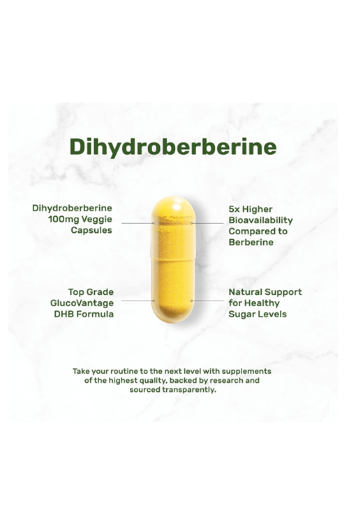 DEAL SUPLAMENT Dihydroberberine ((SKT:09.2026))  100mg 120 Veg Capsul – 5X More Bioavailab Berberine HCL – GlucoVantage Formul.51.