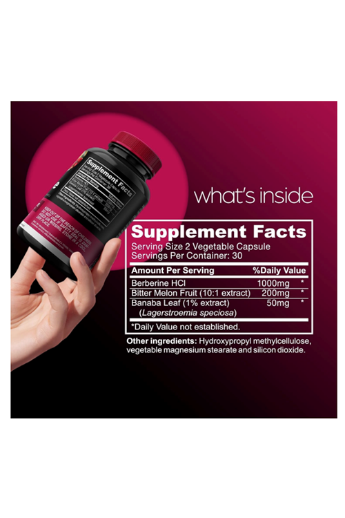 THİNBİ Berberine 1000mg 60 Capsul Potent Botanical for Weight Management with Bitter Melon and Banaba Leaf - HCl from Barberry Extract