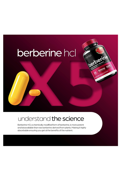THİNBİ Berberine 1000mg 60 Capsul Potent Botanical for Weight Management with Bitter Melon and Banaba Leaf - HCl from Barberry Extract