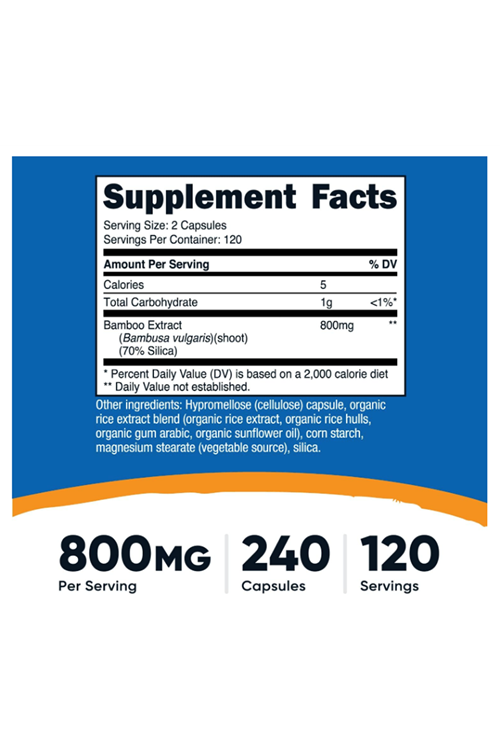 Nutricost Bamboo Extract, 800 mg, 240 Capsules - Vegan, Gluten Free and Non-GMO