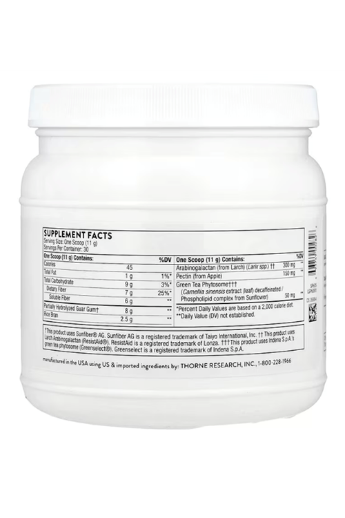 THORNE  FiberMend  Prebiotic Fiber GI Flora 330gr.USA.(Ösg Özel Sporcu Gıdaları)